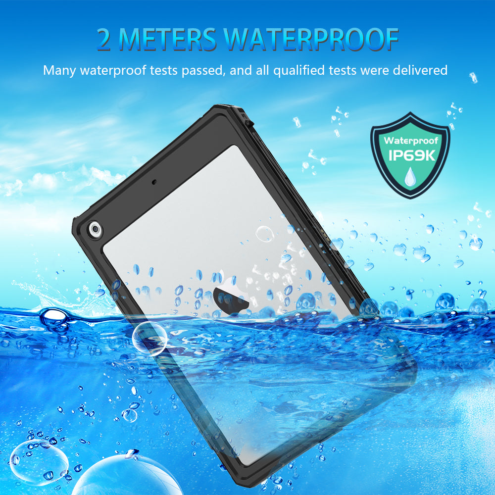 IP68 Waterproof Drop-proof Dust-proof Tablet Cover Swimming Rafting Protective Case for iPad 10.2 (2021)/(2020)/(2019)