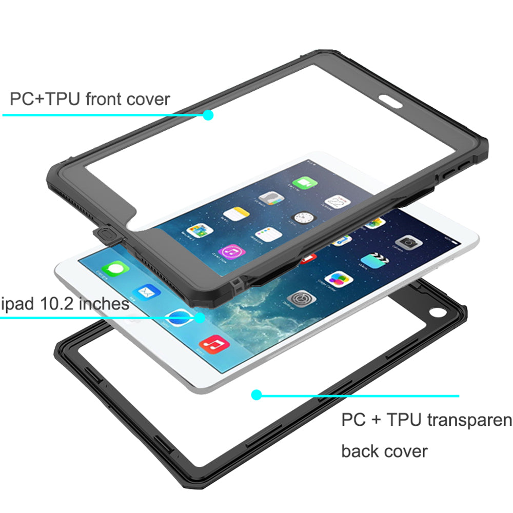 IP68 Waterproof Drop-proof Dust-proof Tablet Cover Swimming Rafting Protective Case for iPad 10.2 (2021)/(2020)/(2019)