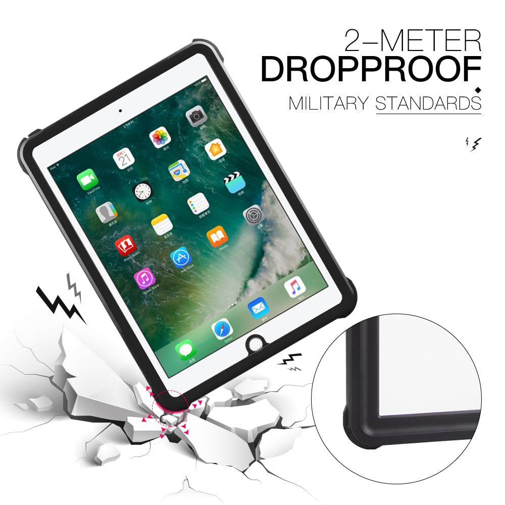 IP68 Waterproof Drop-proof Dust-proof Tablet Cover for iPad Air (2013)/iPad 9.7-inch (2018) A1893 A1954 / (2017) A1822