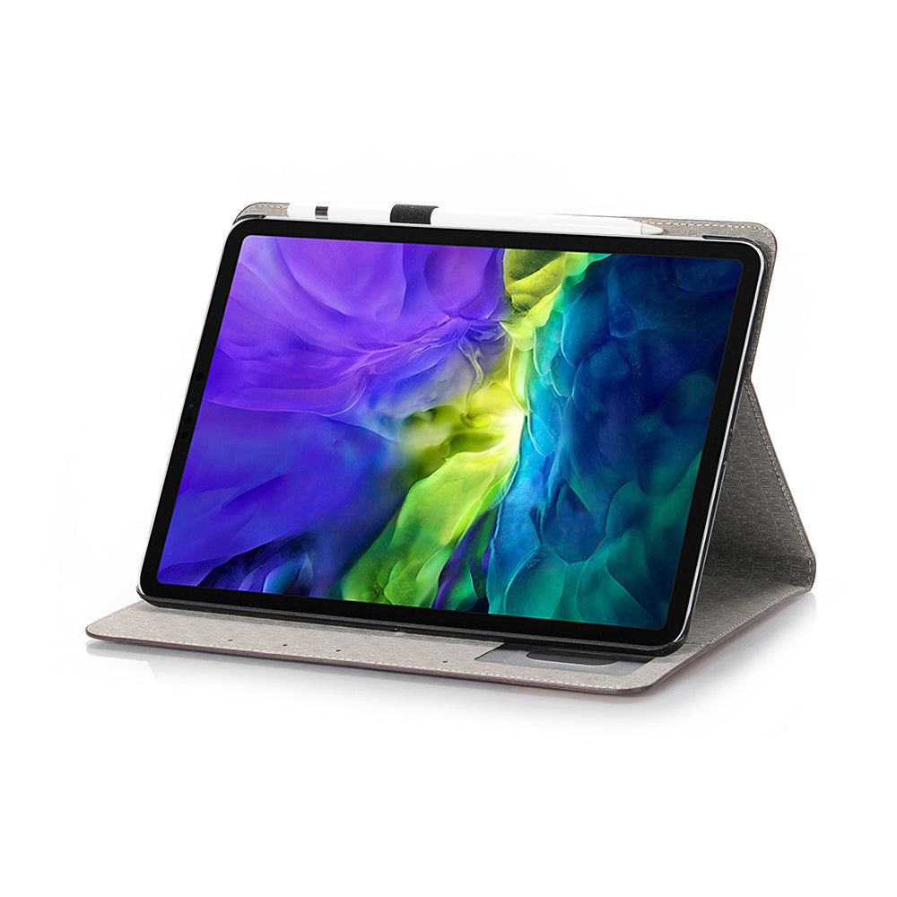 Cross Texture Splicing Leather Wallet Smart Cover for iPad Pro 12.9-inch (2020)/(2018)