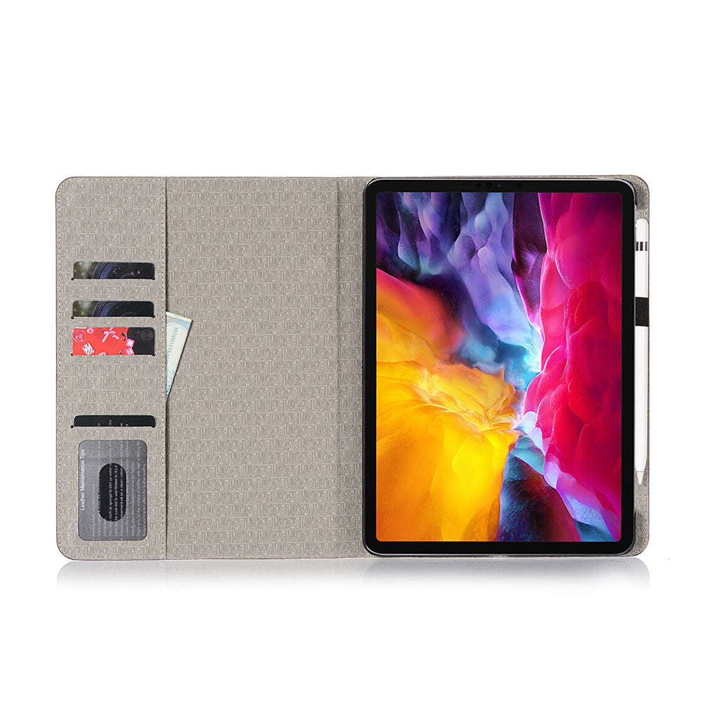 Cross Texture Splicing Leather Wallet Smart Cover for iPad Pro 12.9-inch (2020)/(2018)