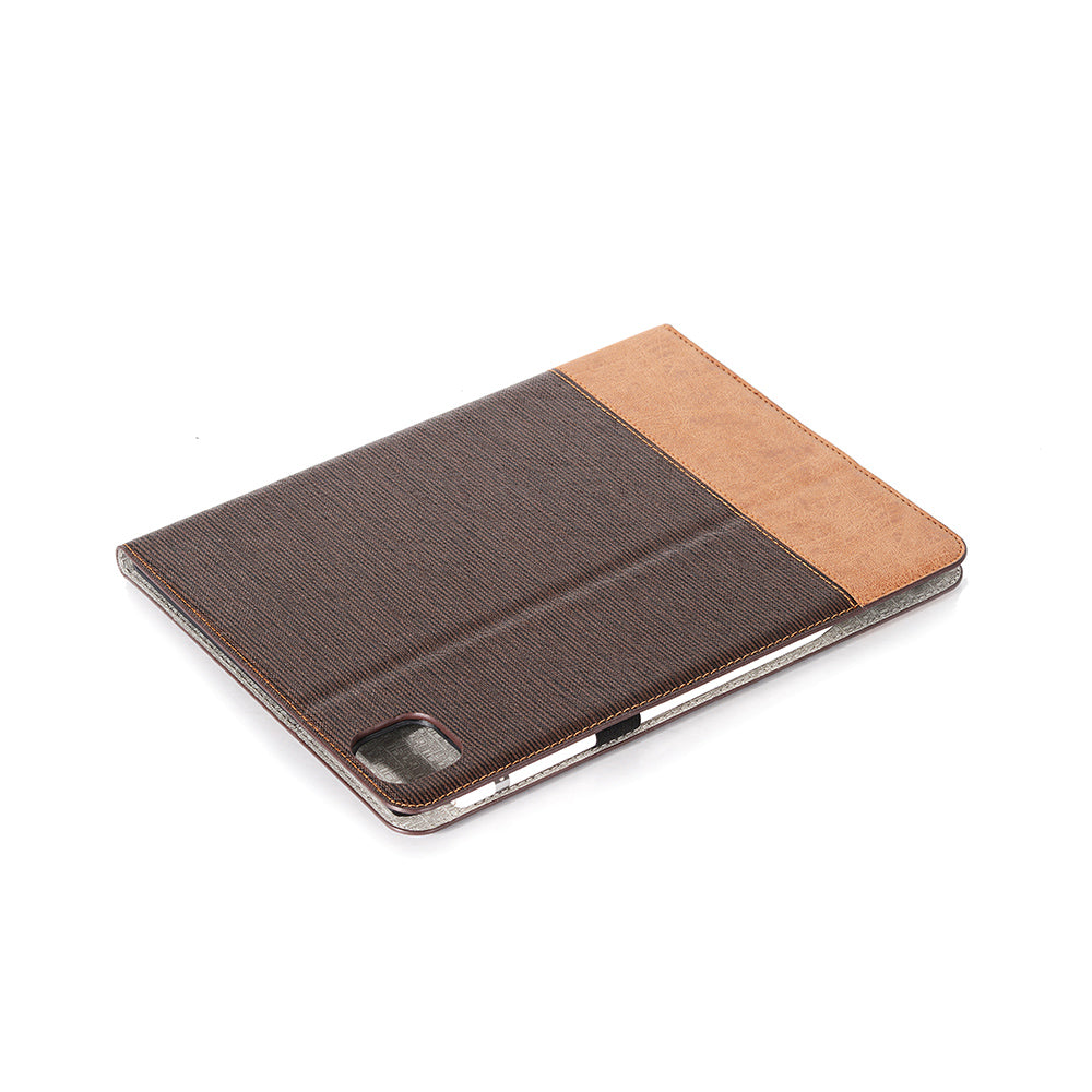 Cross Texture Splicing Leather Wallet Smart Cover for iPad Pro 12.9-inch (2020)/(2018)