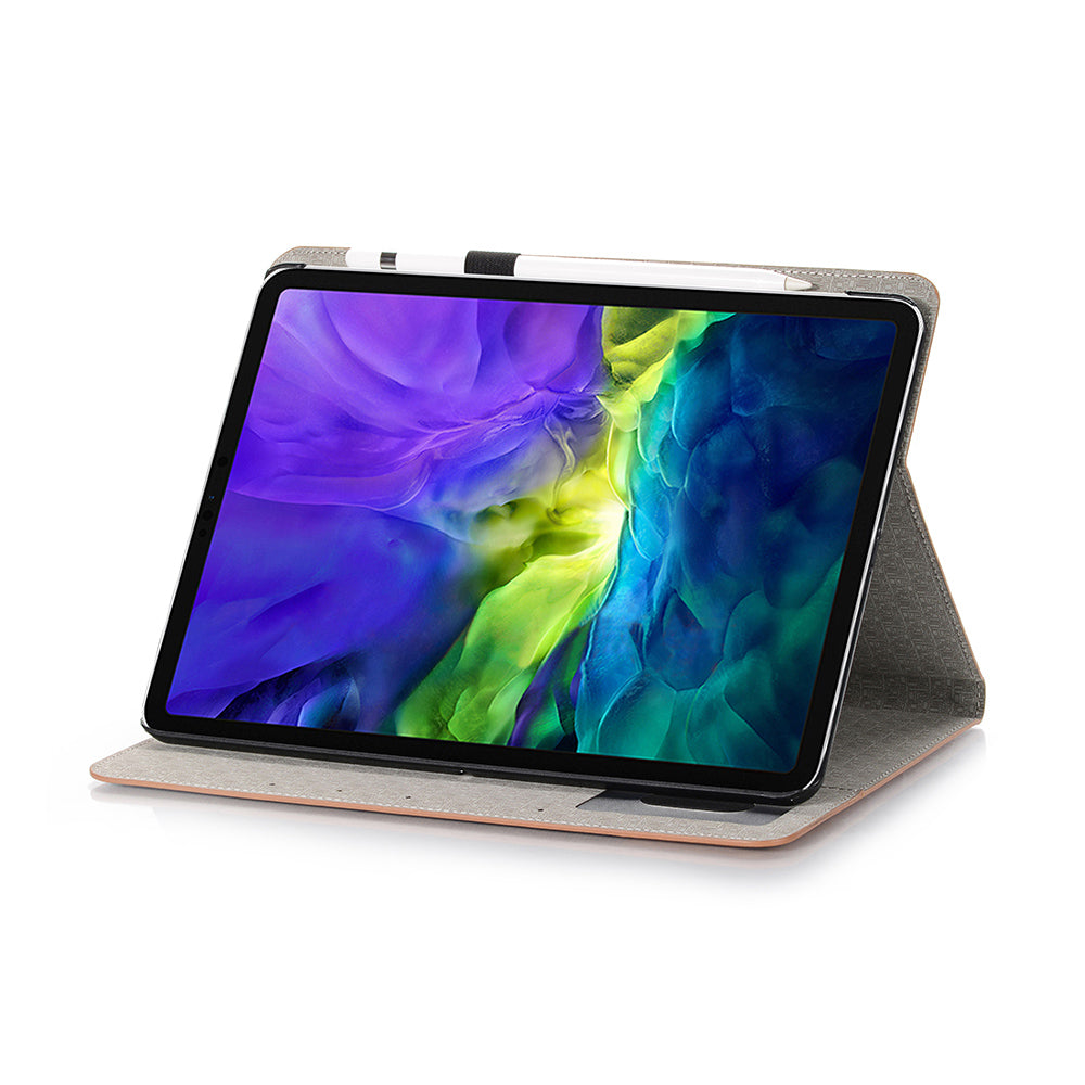 Cross Texture Splicing Leather Wallet Smart Cover for iPad Pro 12.9-inch (2020)/(2018)