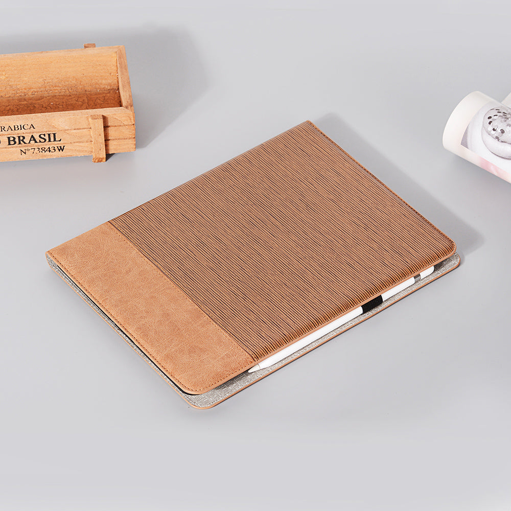 Cross Texture Splicing Leather Wallet Smart Cover for iPad Pro 12.9-inch (2020)/(2018)
