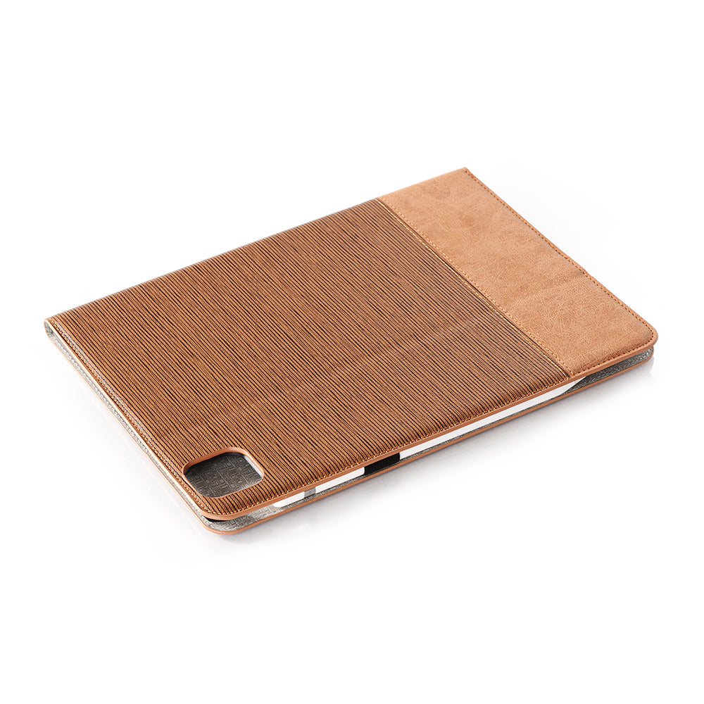 Cross Texture Splicing Leather Wallet Smart Cover for iPad Pro 12.9-inch (2020)/(2018)