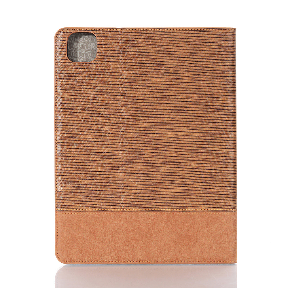 Cross Texture Splicing Leather Wallet Smart Cover for iPad Pro 12.9-inch (2020)/(2018)