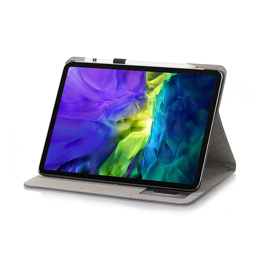 Cross Texture Splicing Leather Wallet Smart Cover for iPad Pro 12.9-inch (2020)/(2018)