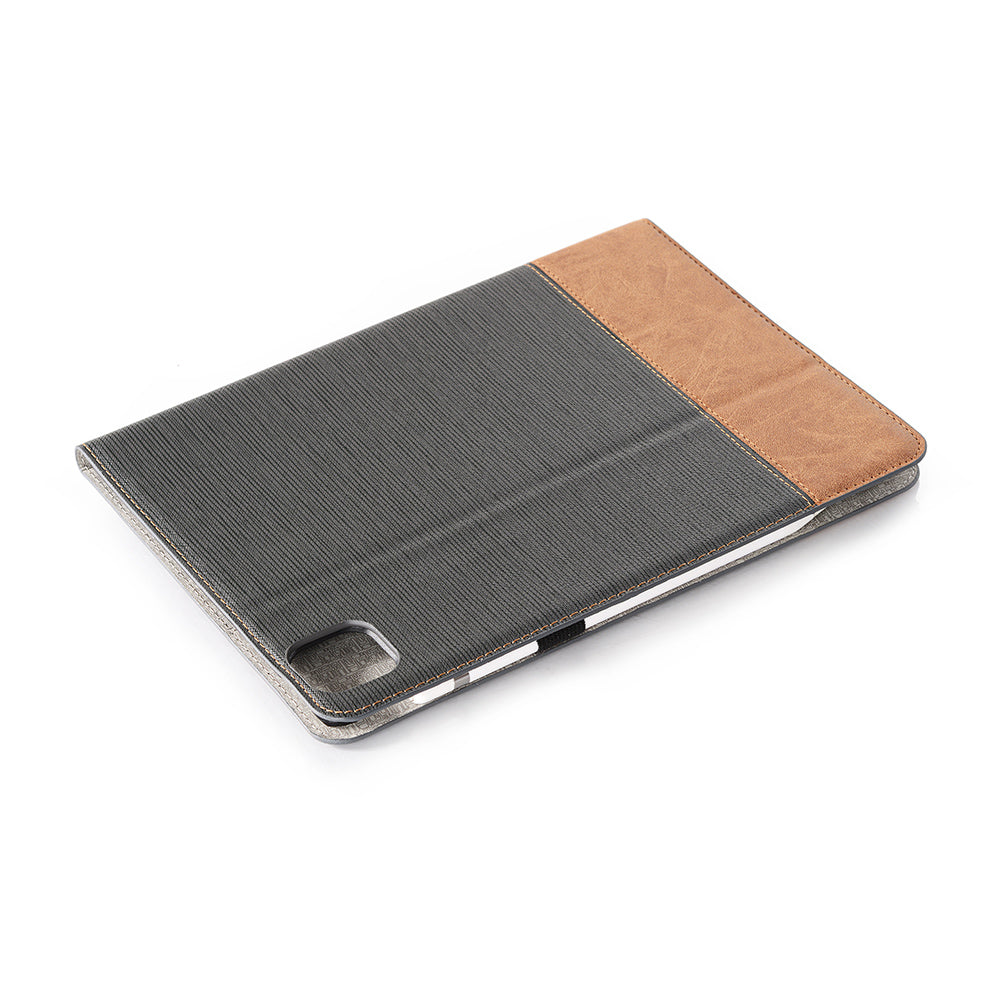 Cross Texture Splicing Leather Wallet Smart Cover for iPad Pro 12.9-inch (2020)/(2018)