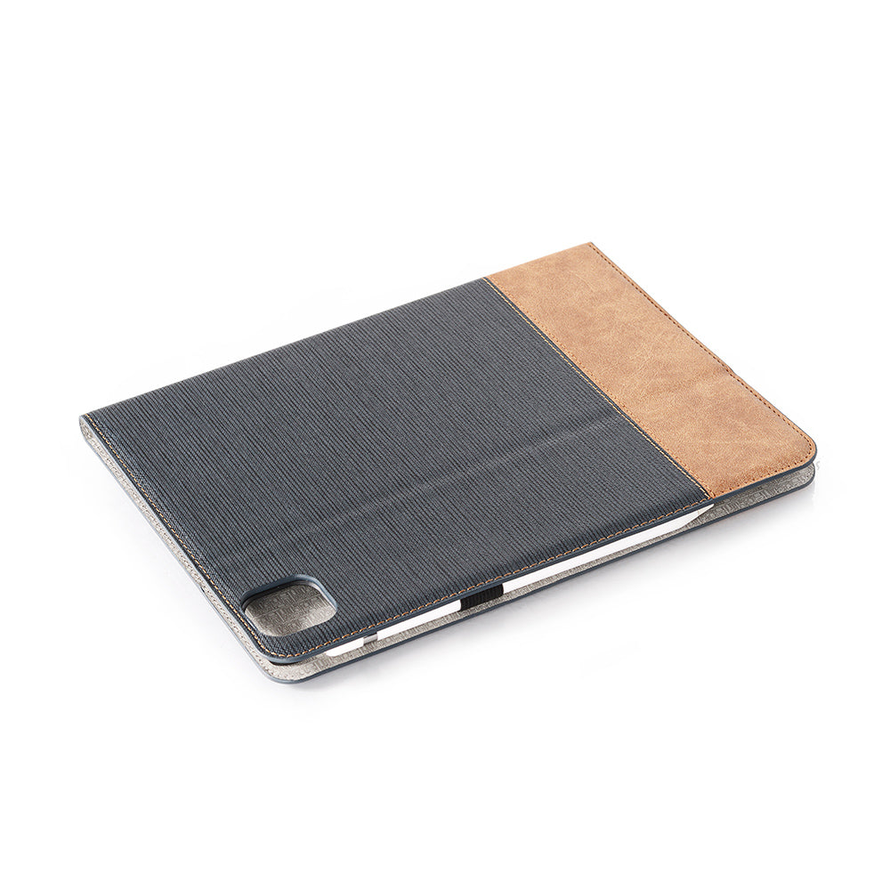 Cross Texture Splicing Leather Wallet Smart Cover for iPad Pro 12.9-inch (2020)/(2018)