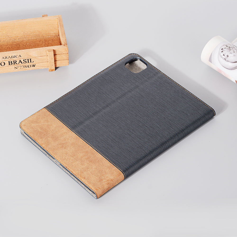 Cross Texture Splicing Leather Wallet Smart Cover for iPad Pro 12.9-inch (2020)/(2018)