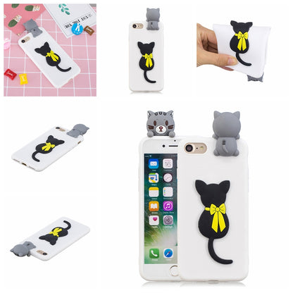 3D Doll Decor Soft TPU Phone Back Shell for iPhone 7 / 8 / SE (2020) / SE (2022) 4.7 inch