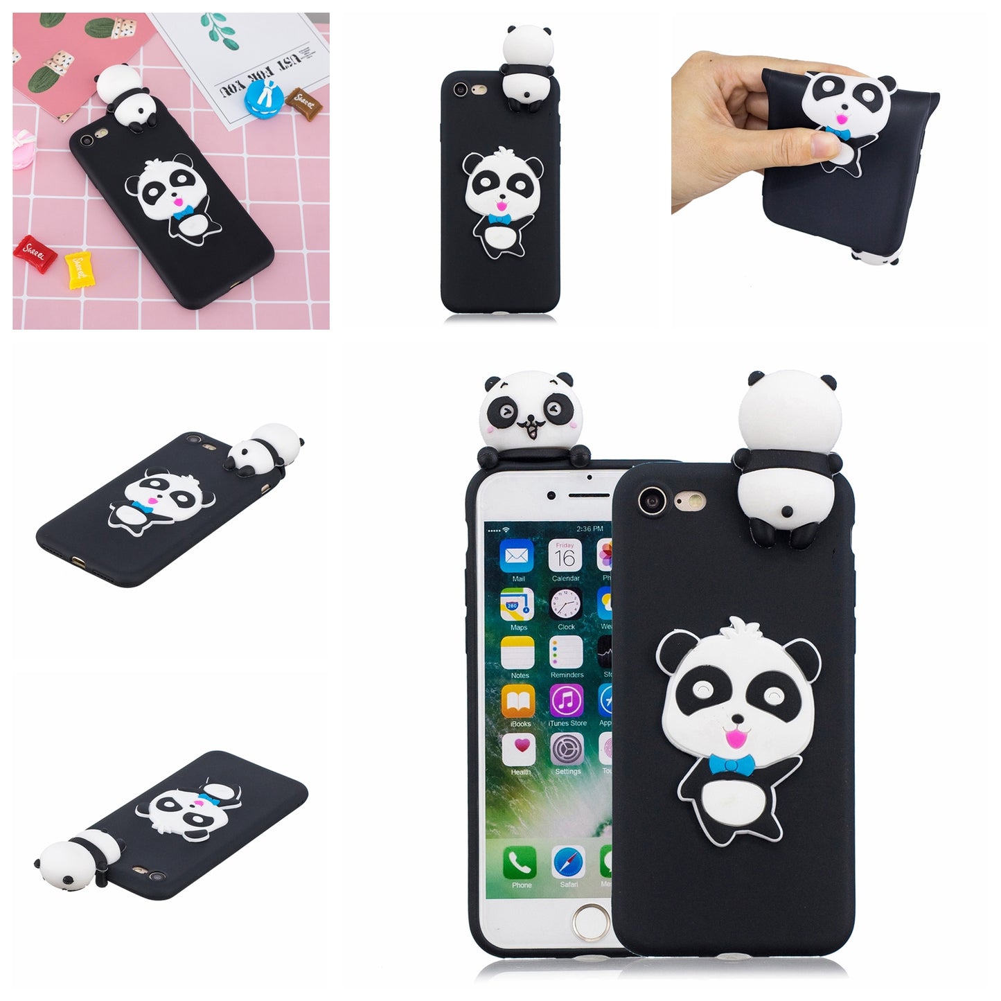 3D Doll Decor Soft TPU Phone Back Shell for iPhone 7 / 8 / SE (2020) / SE (2022) 4.7 inch
