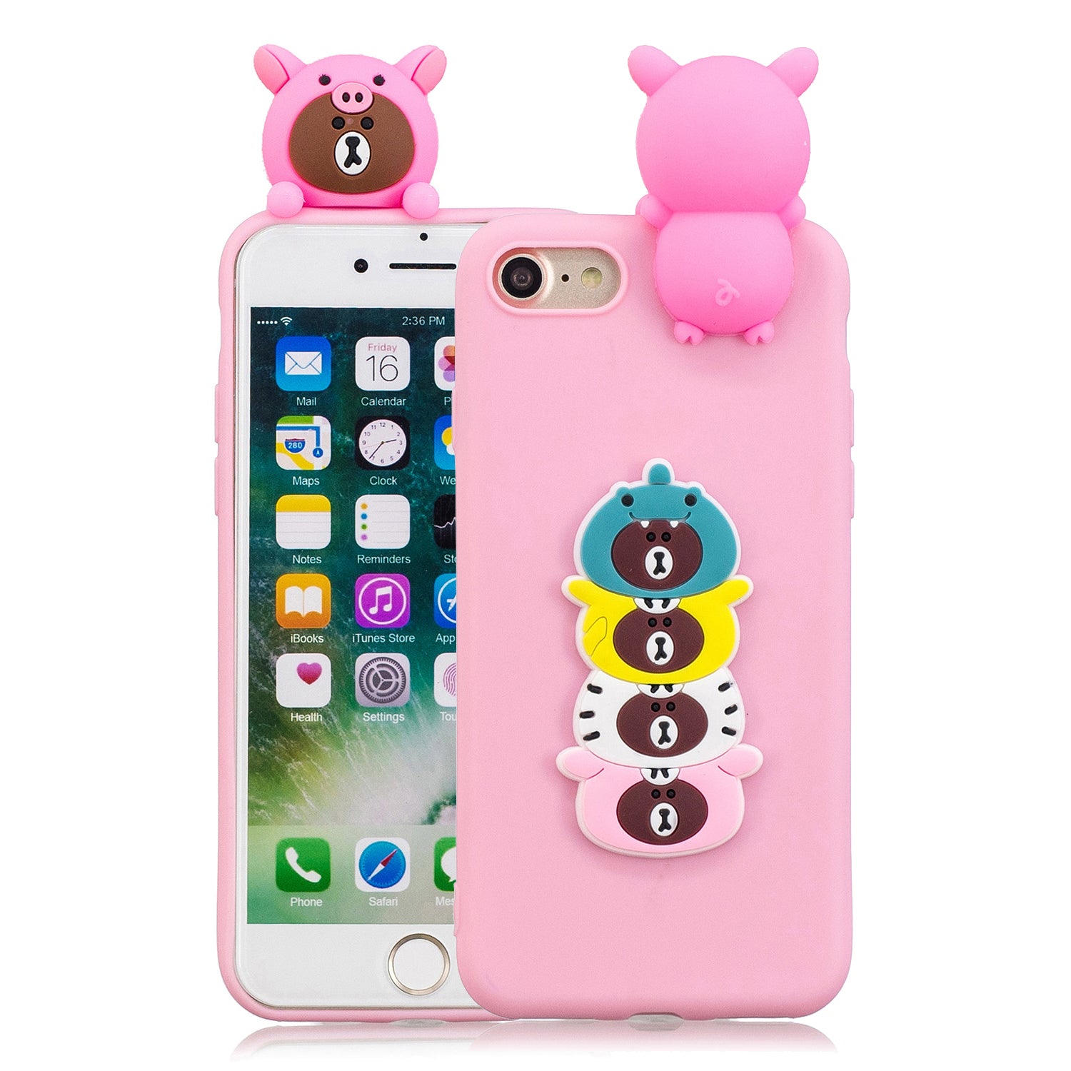 3D Doll Decor Soft TPU Phone Back Shell for iPhone 7 / 8 / SE (2020) / SE (2022) 4.7 inch
