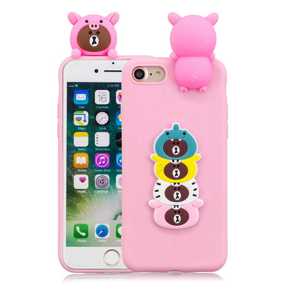 3D Doll Decor Soft TPU Phone Back Shell for iPhone 7 / 8 / SE (2020) / SE (2022) 4.7 inch