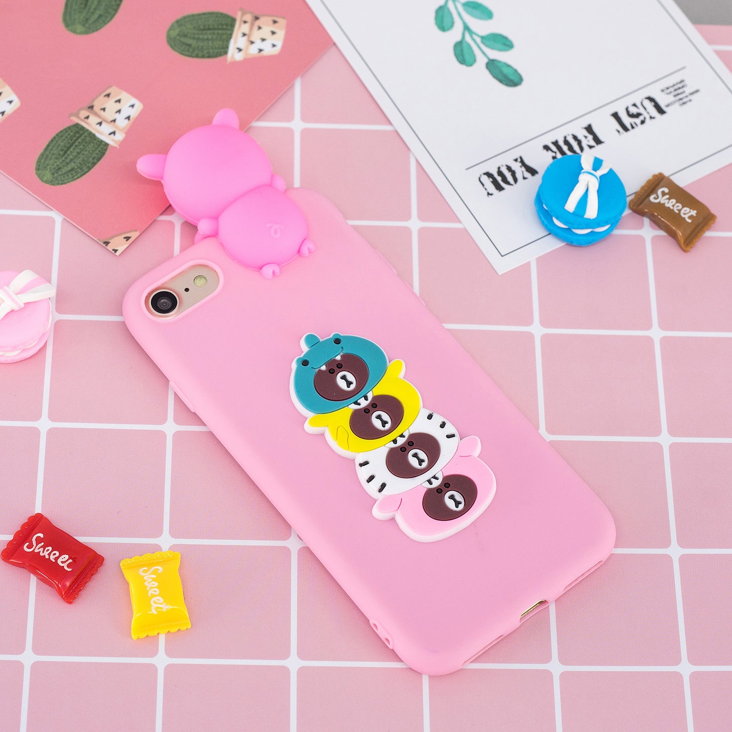 3D Doll Decor Soft TPU Phone Back Shell for iPhone 7 / 8 / SE (2020) / SE (2022) 4.7 inch