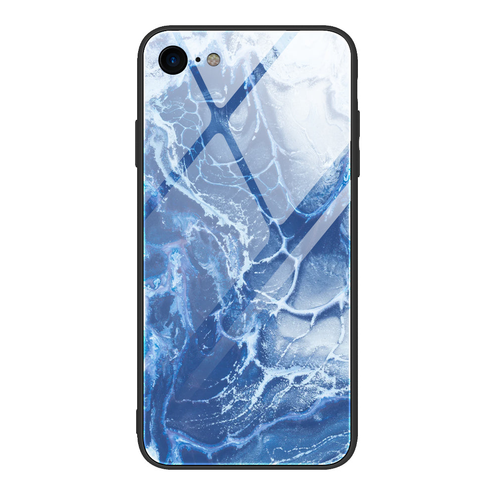 Marble Texture Glass Back + TPU Hybrid Case for iPhone SE (2020)/SE (2022)/8/7