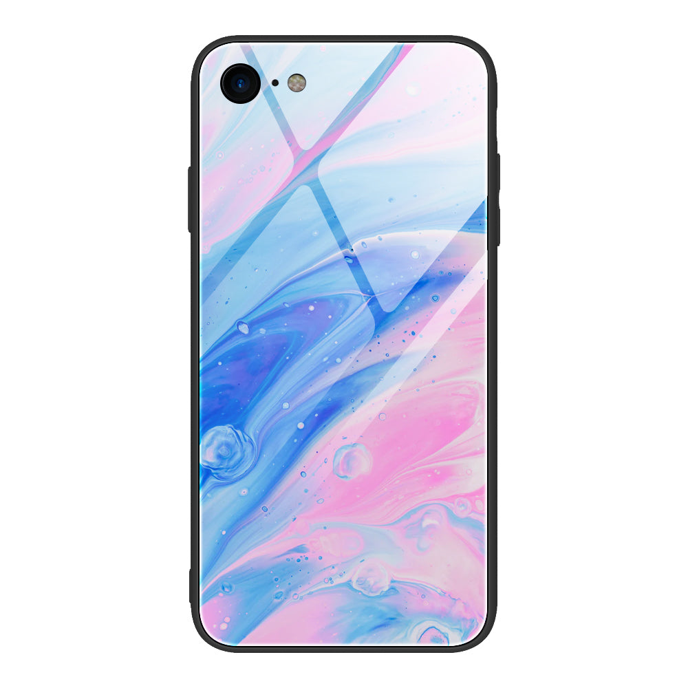 Marble Texture Glass Back + TPU Hybrid Case for iPhone SE (2020)/SE (2022)/8/7