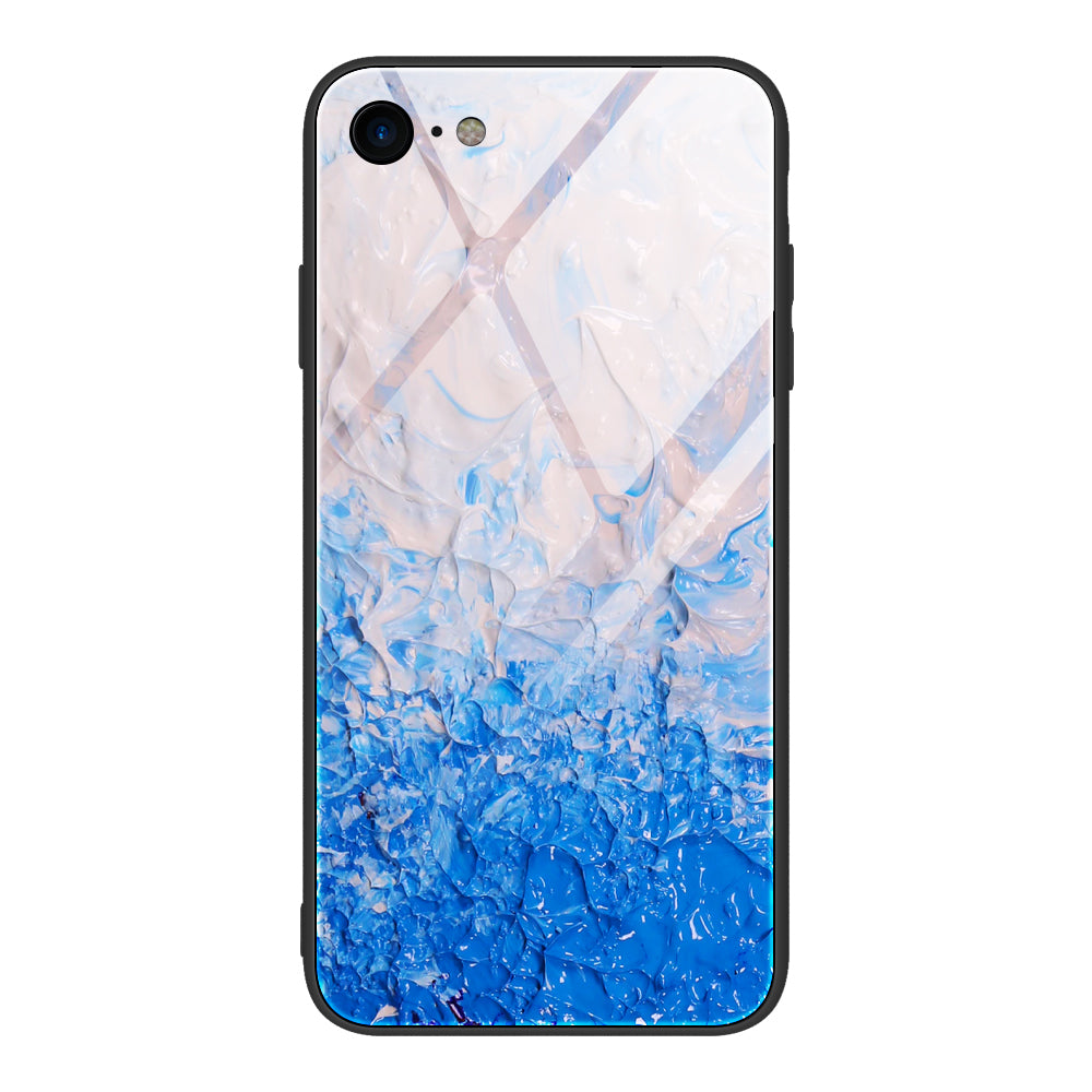 Marble Texture Glass Back + TPU Hybrid Case for iPhone SE (2020)/SE (2022)/8/7