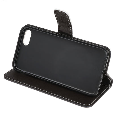 Newly Cross Texture Patterned Leather Wallet Cover with Strap for iPhone 7 / 8 / SE (2020) / SE (2022) 4.7 inch