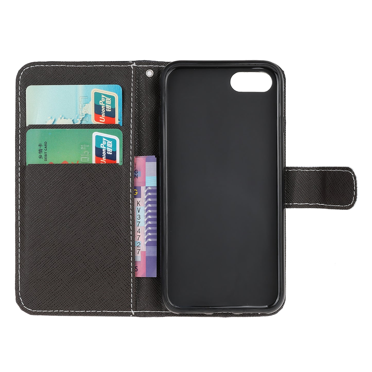 Newly Cross Texture Patterned Leather Wallet Cover with Strap for iPhone 7 / 8 / SE (2020) / SE (2022) 4.7 inch