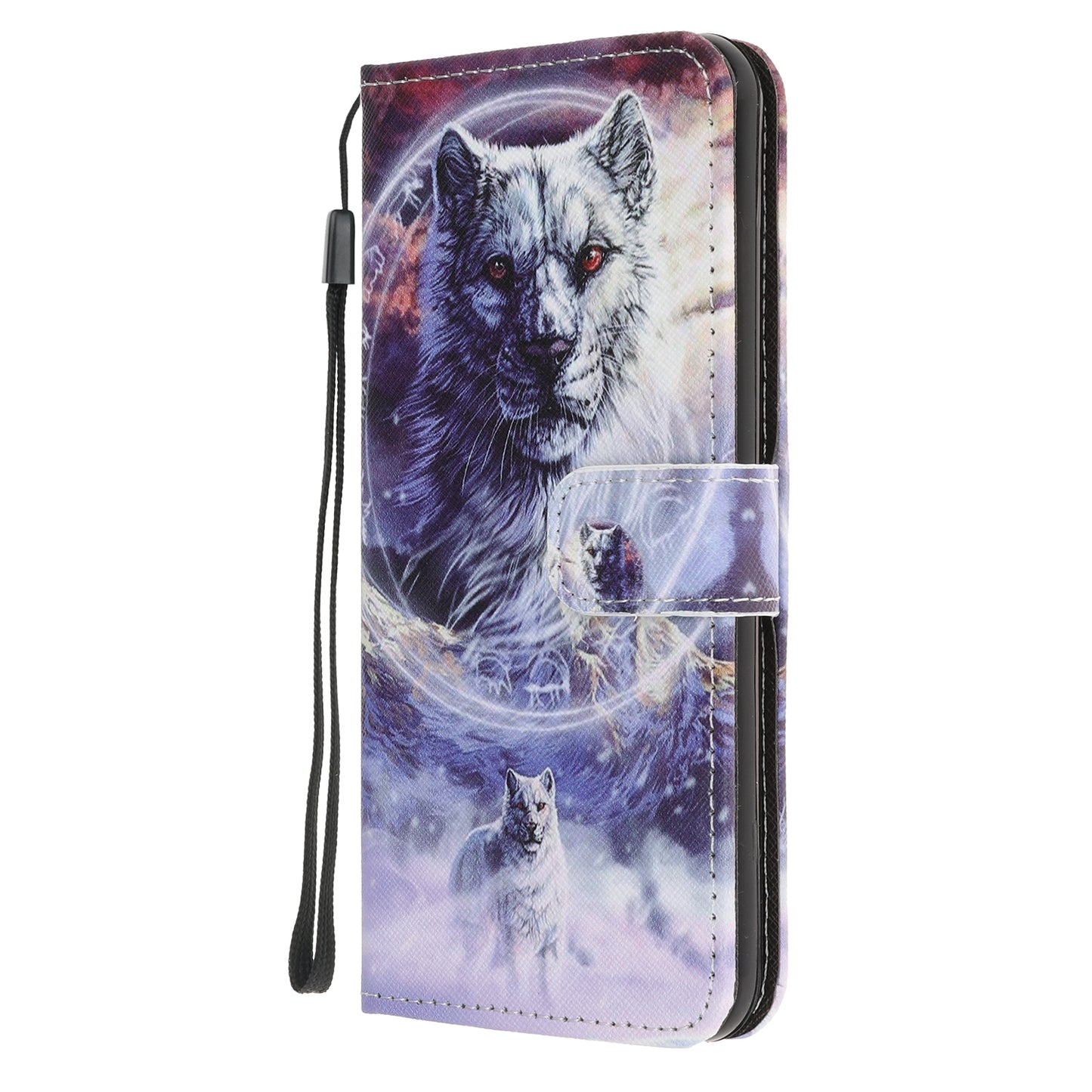 Newly Cross Texture Patterned Leather Wallet Cover with Strap for iPhone 7 / 8 / SE (2020) / SE (2022) 4.7 inch