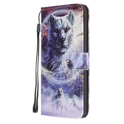 Newly Cross Texture Patterned Leather Wallet Cover with Strap for iPhone 7 / 8 / SE (2020) / SE (2022) 4.7 inch