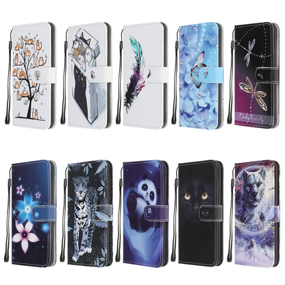 Newly Cross Texture Patterned Leather Wallet Cover with Strap for iPhone 7 / 8 / SE (2020) / SE (2022) 4.7 inch