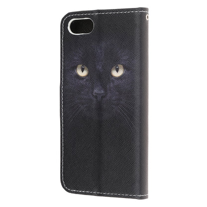 Newly Cross Texture Patterned Leather Wallet Cover with Strap for iPhone 7 / 8 / SE (2020) / SE (2022) 4.7 inch