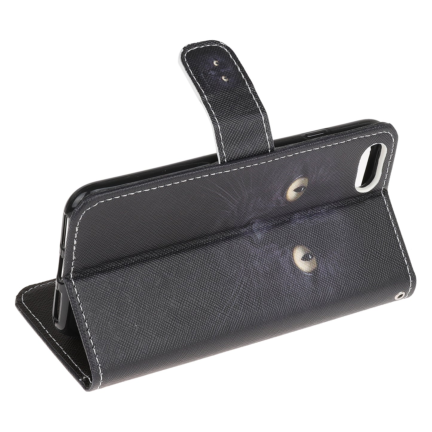 Newly Cross Texture Patterned Leather Wallet Cover with Strap for iPhone 7 / 8 / SE (2020) / SE (2022) 4.7 inch