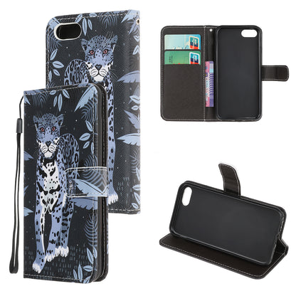 Newly Cross Texture Patterned Leather Wallet Cover with Strap for iPhone 7 / 8 / SE (2020) / SE (2022) 4.7 inch