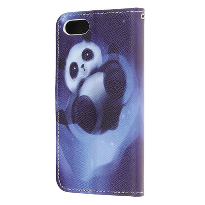 Newly Cross Texture Patterned Leather Wallet Cover with Strap for iPhone 7 / 8 / SE (2020) / SE (2022) 4.7 inch