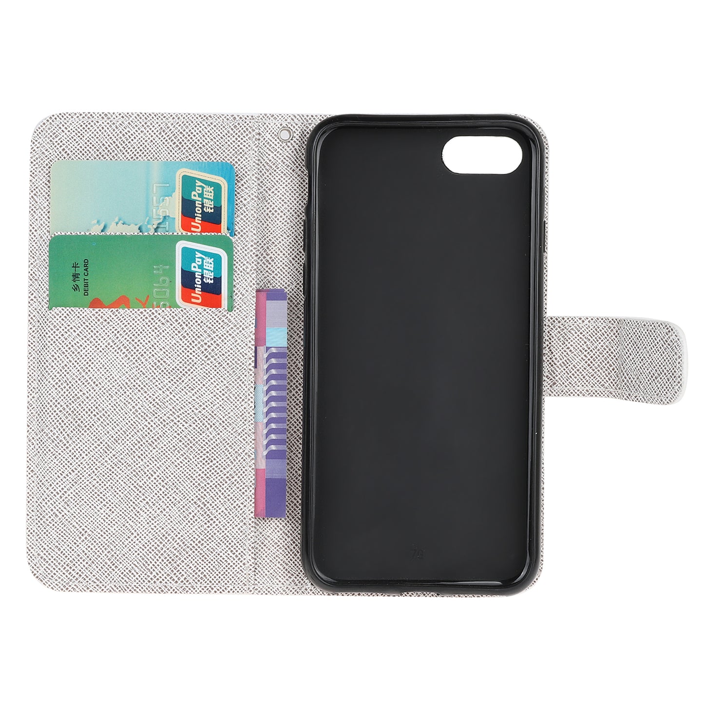 Newly Cross Texture Patterned Leather Wallet Cover with Strap for iPhone 7 / 8 / SE (2020) / SE (2022) 4.7 inch