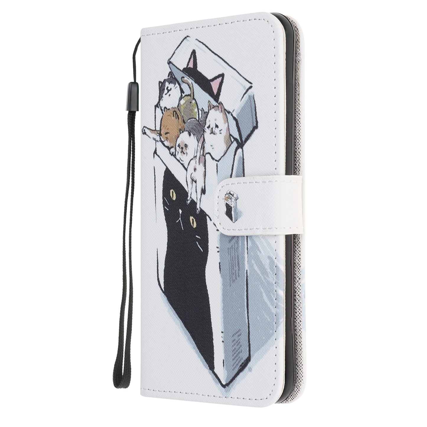 Newly Cross Texture Patterned Leather Wallet Cover with Strap for iPhone 7 / 8 / SE (2020) / SE (2022) 4.7 inch