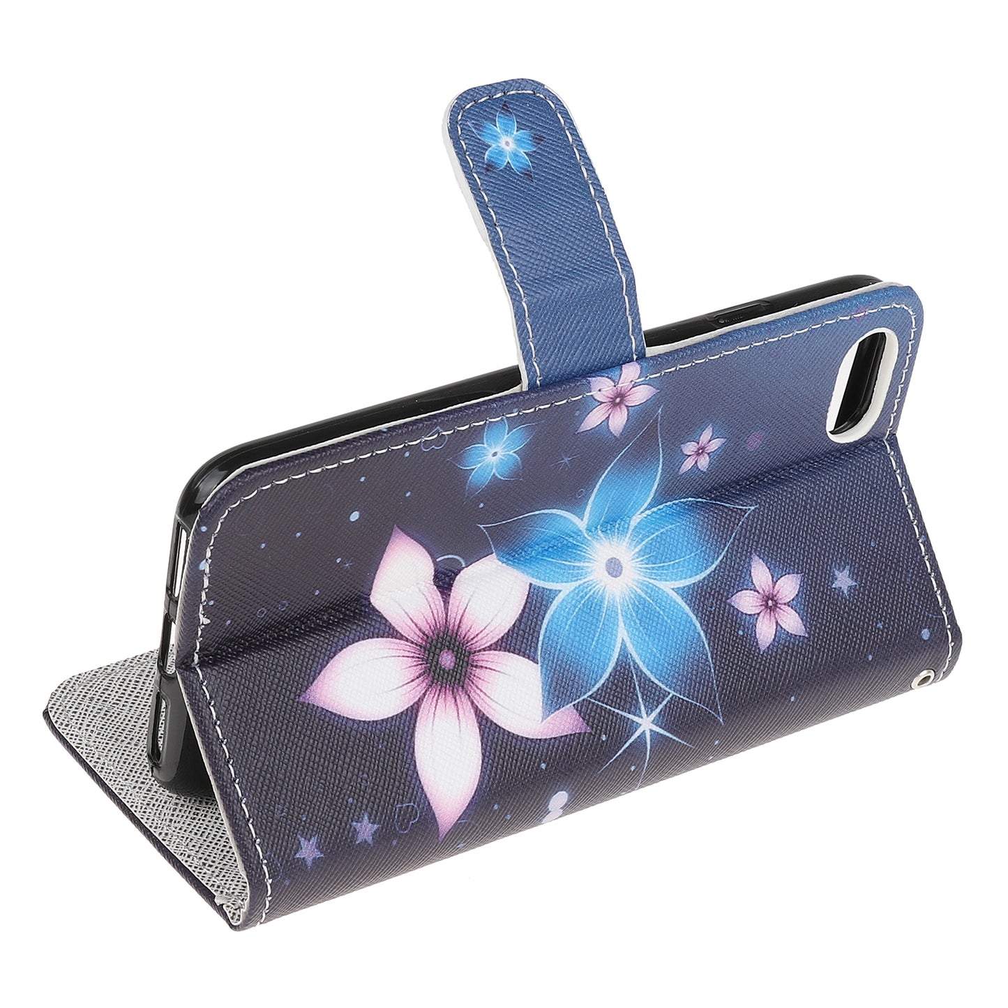 Newly Cross Texture Patterned Leather Wallet Cover with Strap for iPhone 7 / 8 / SE (2020) / SE (2022) 4.7 inch