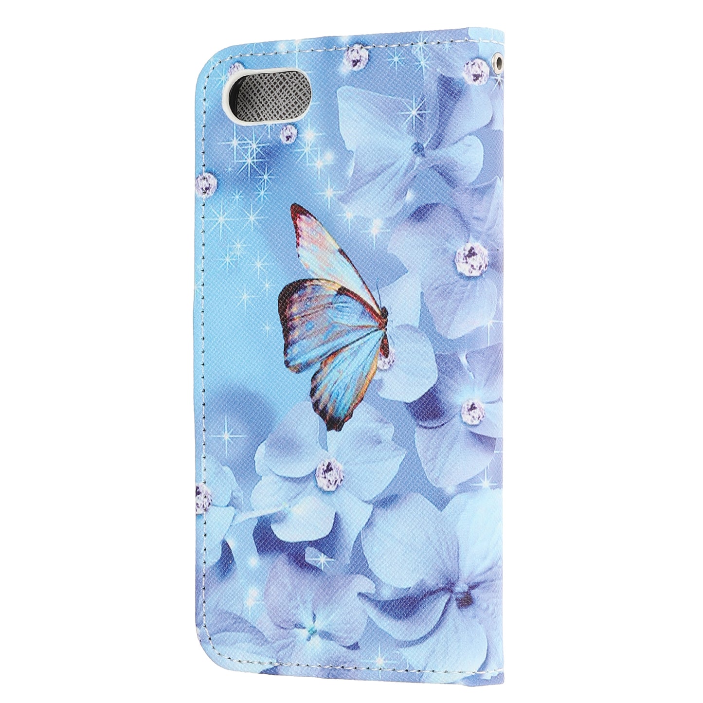 Newly Cross Texture Patterned Leather Wallet Cover with Strap for iPhone 7 / 8 / SE (2020) / SE (2022) 4.7 inch