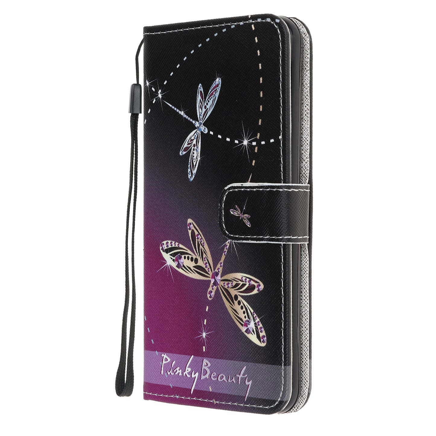 Newly Cross Texture Patterned Leather Wallet Cover with Strap for iPhone 7 / 8 / SE (2020) / SE (2022) 4.7 inch