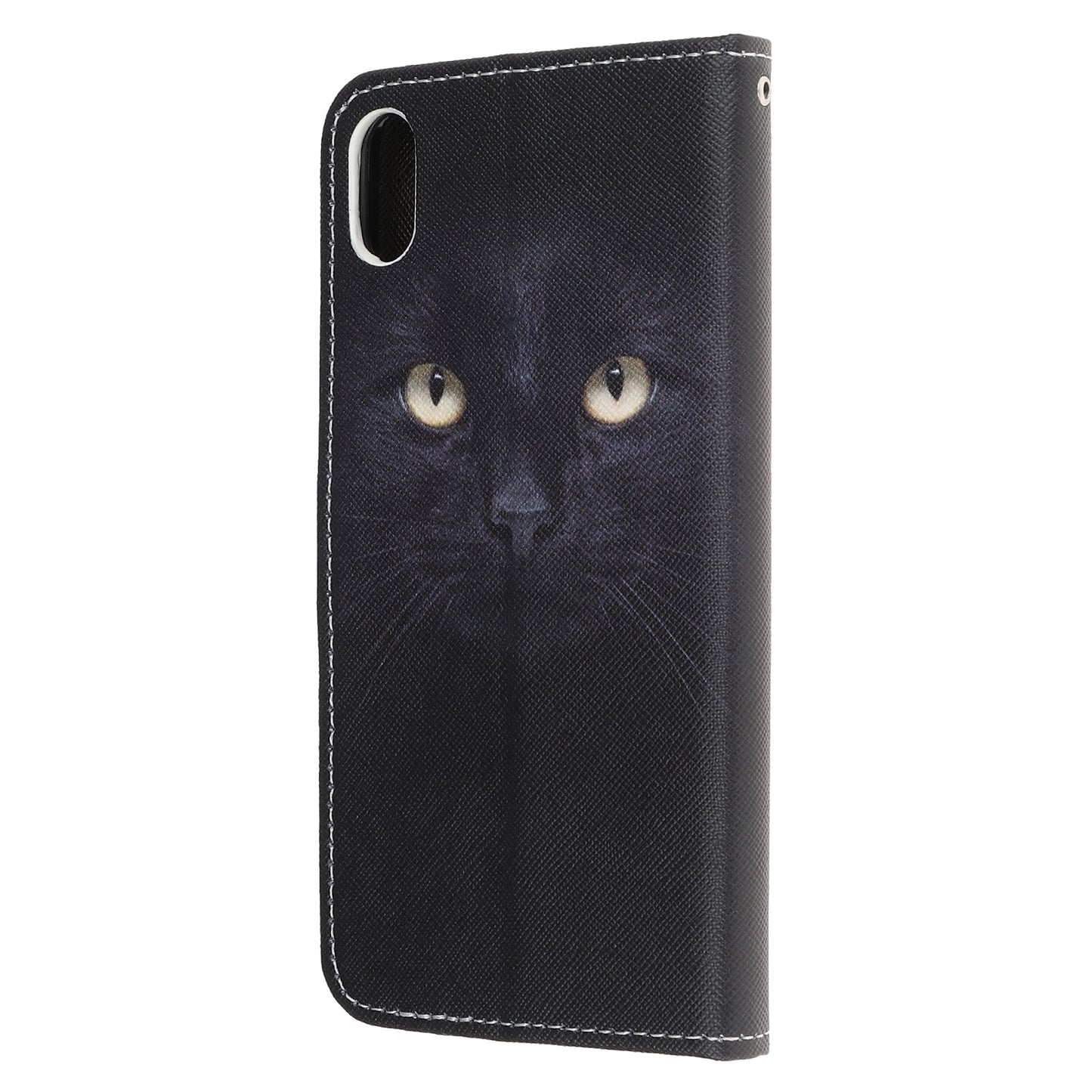 Newly Cross Texture Patterned Leather Stand Wallet Cover with Strap for iPhone XR 6.1 inch
