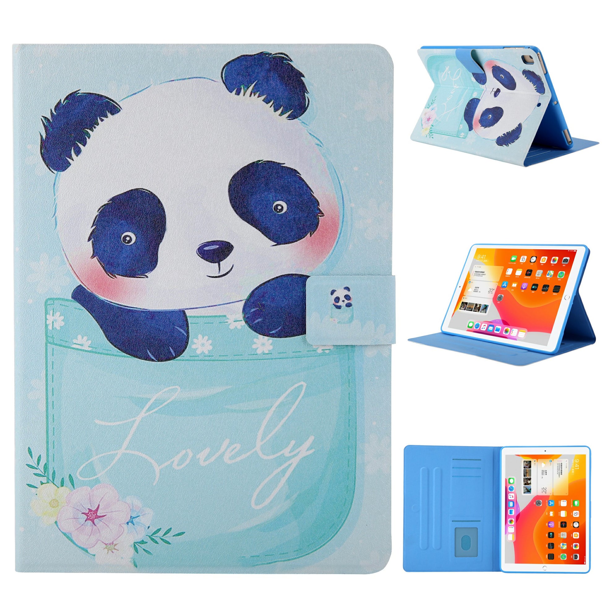 Pattern Printing Card Slots Flip Leather Tablet Protective Case for iPad 9.7-inch (2018)/(2017)/iPad Pro 9.7(2016)/iPad Air/Air2