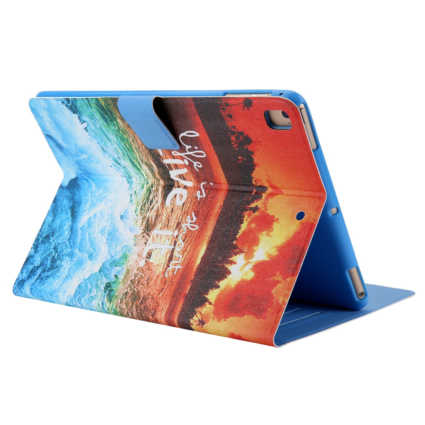 Pattern Printing Card Slots Flip Leather Tablet Protective Case for iPad 9.7-inch (2018)/(2017)/iPad Pro 9.7(2016)/iPad Air/Air2