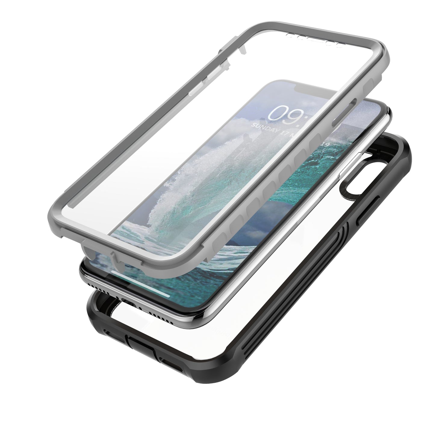 Full Body Protection Hard PC Protection Shell Built-in PET Screen Film for iPhone XS/X