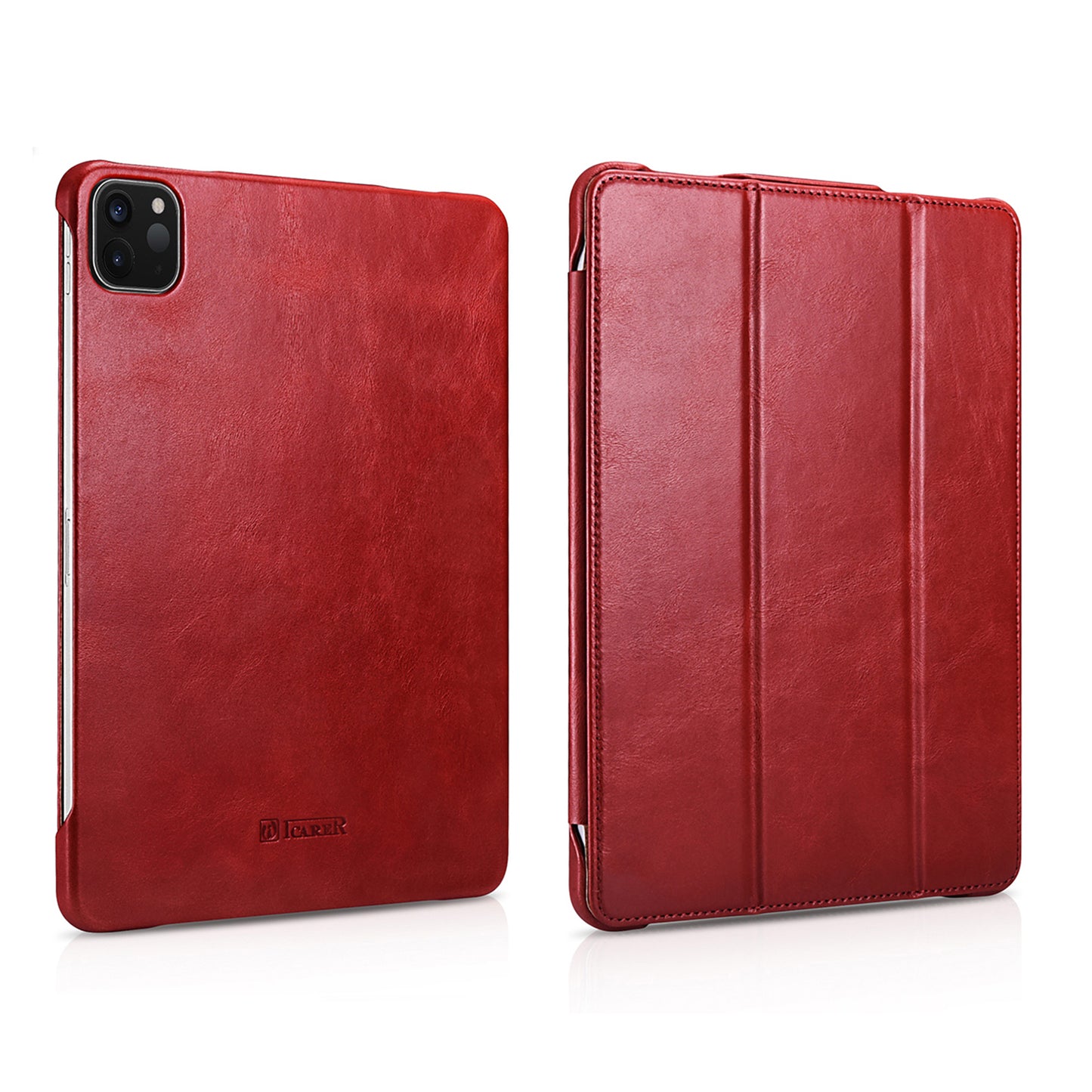 ICARER Retro Tri-fold Genuine Leather Smart Case Cover for iPad Pro 11-inch (2020)/(2018)