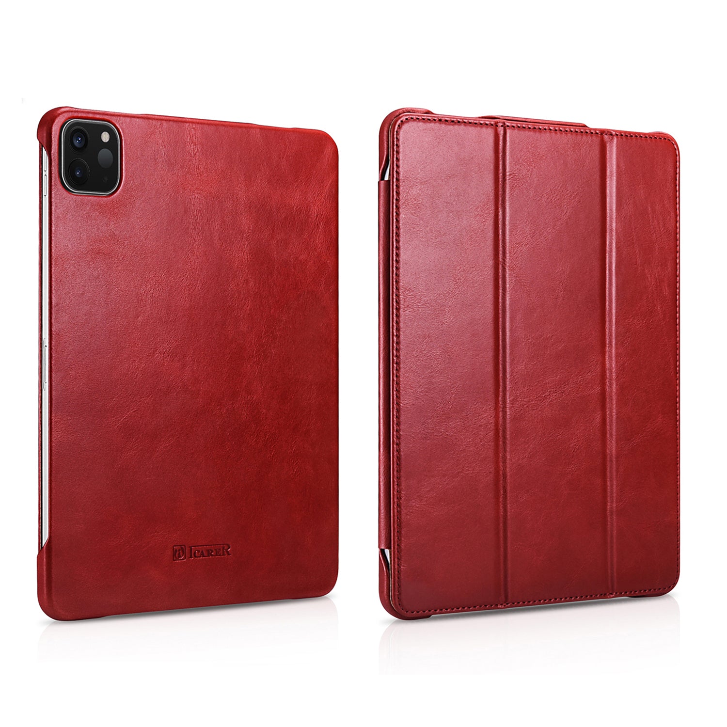 ICARER Retro Tri-fold Genuine Leather Smart Case Cover for iPad Pro 11-inch (2020)/(2018)