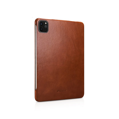 ICARER Retro Tri-fold Genuine Leather Smart Case Cover for iPad Pro 11-inch (2020)/(2018)