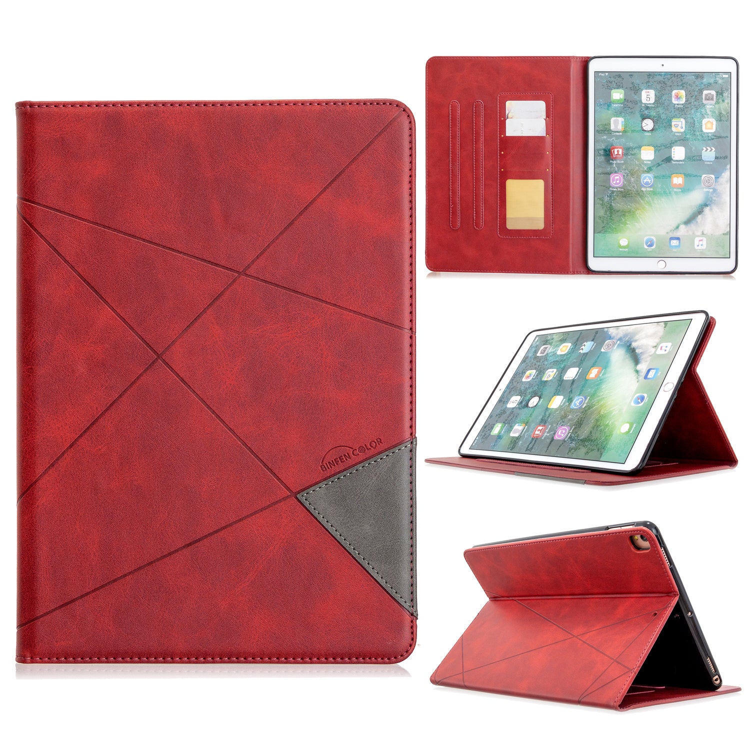 Geometric Pattern Stand Leather Case for iPad 10.2 (2021)/(2020)/(2019)/Air 10.5 inch (2019)/Pro 10.5-inch (2017)