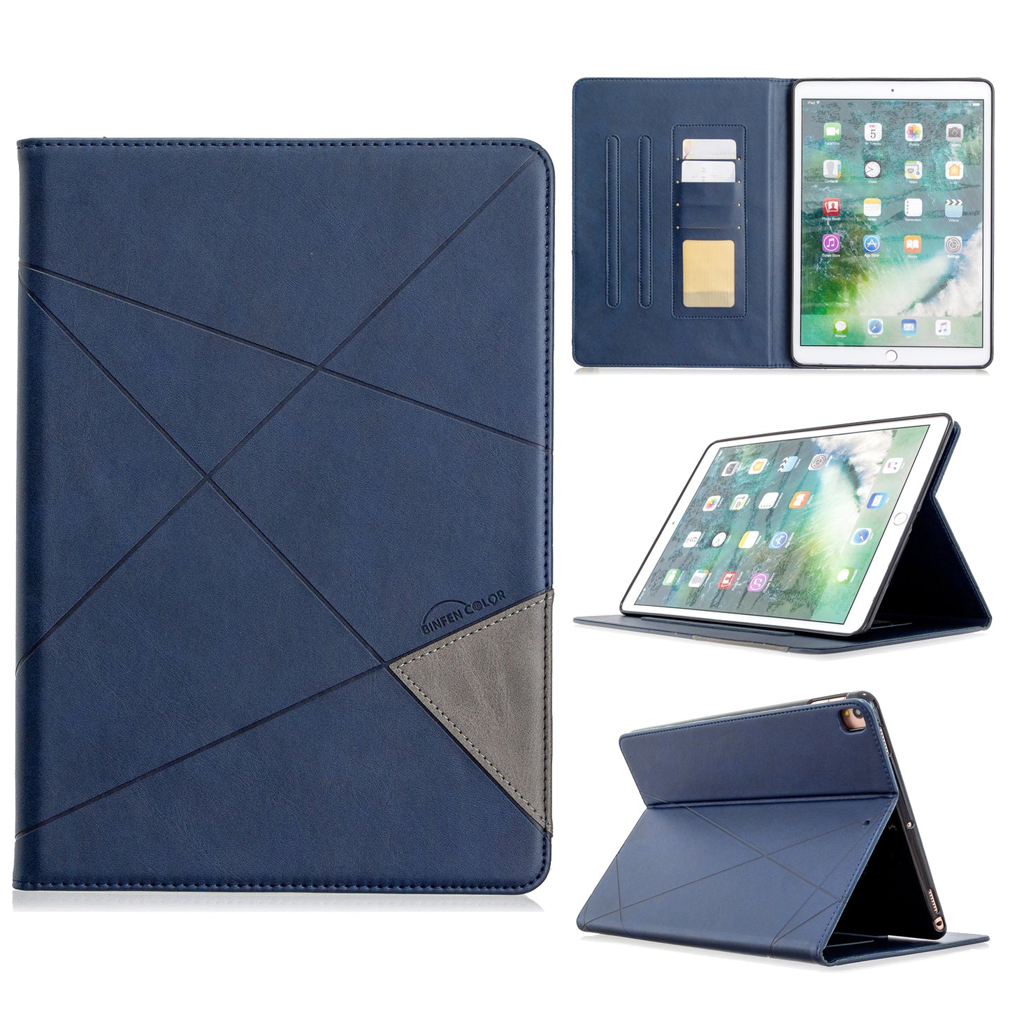 Geometric Pattern Stand Leather Case for iPad 10.2 (2021)/(2020)/(2019)/Air 10.5 inch (2019)/Pro 10.5-inch (2017)