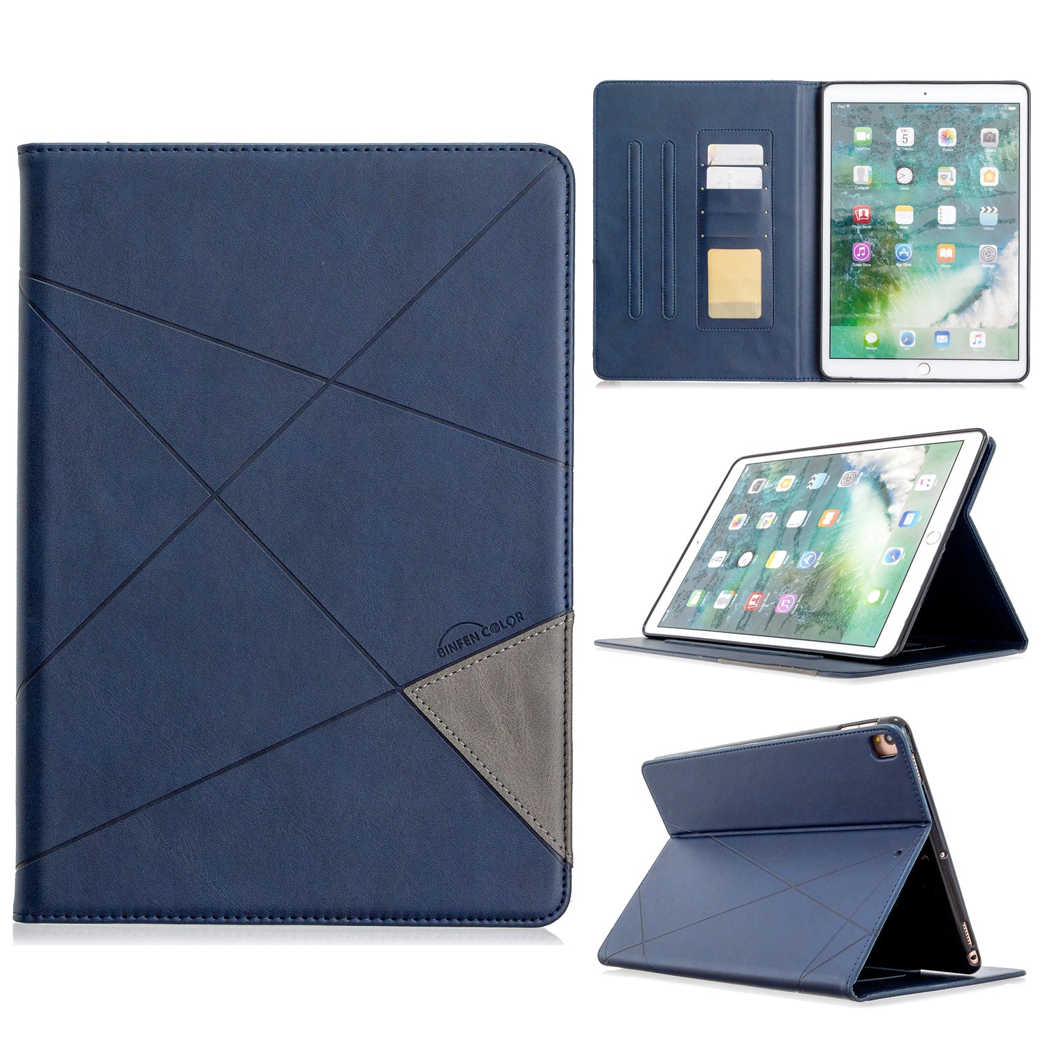 Geometric Pattern Stand Leather Case for iPad 10.2 (2021)/(2020)/(2019)/Air 10.5 inch (2019)/Pro 10.5-inch (2017)