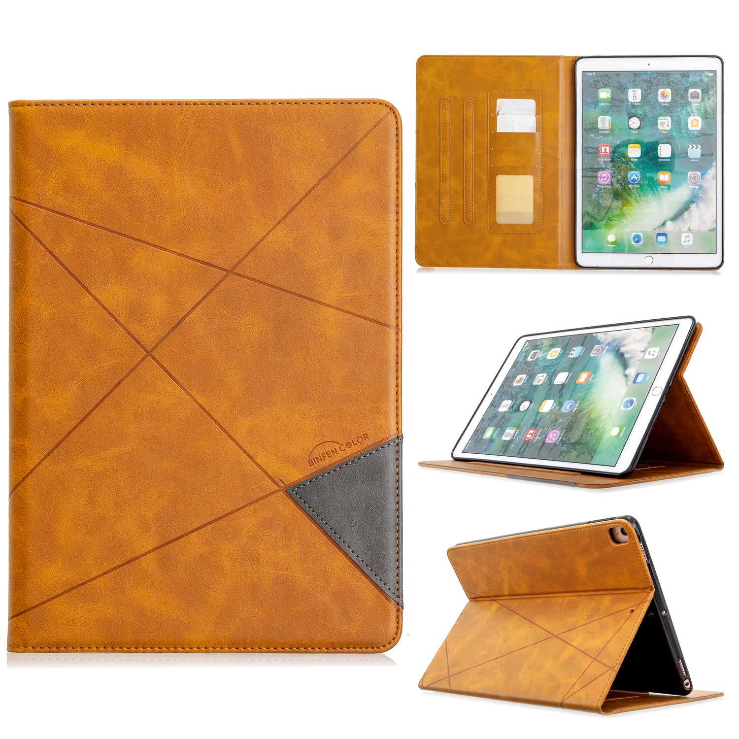 Geometric Pattern Stand Leather Case for iPad 10.2 (2021)/(2020)/(2019)/Air 10.5 inch (2019)/Pro 10.5-inch (2017)