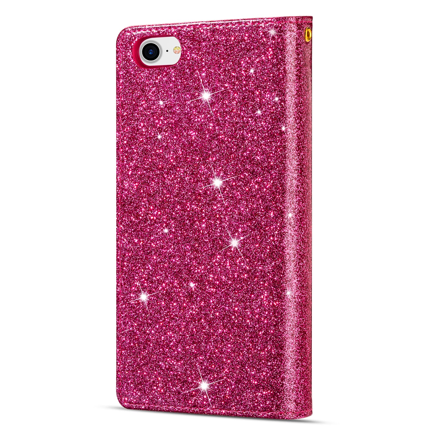 Glittery Starry Style Laser Carving Zipper Wallet Stand Leather Phone Shell for iPhone SE (2020)/SE (2022)/8/7