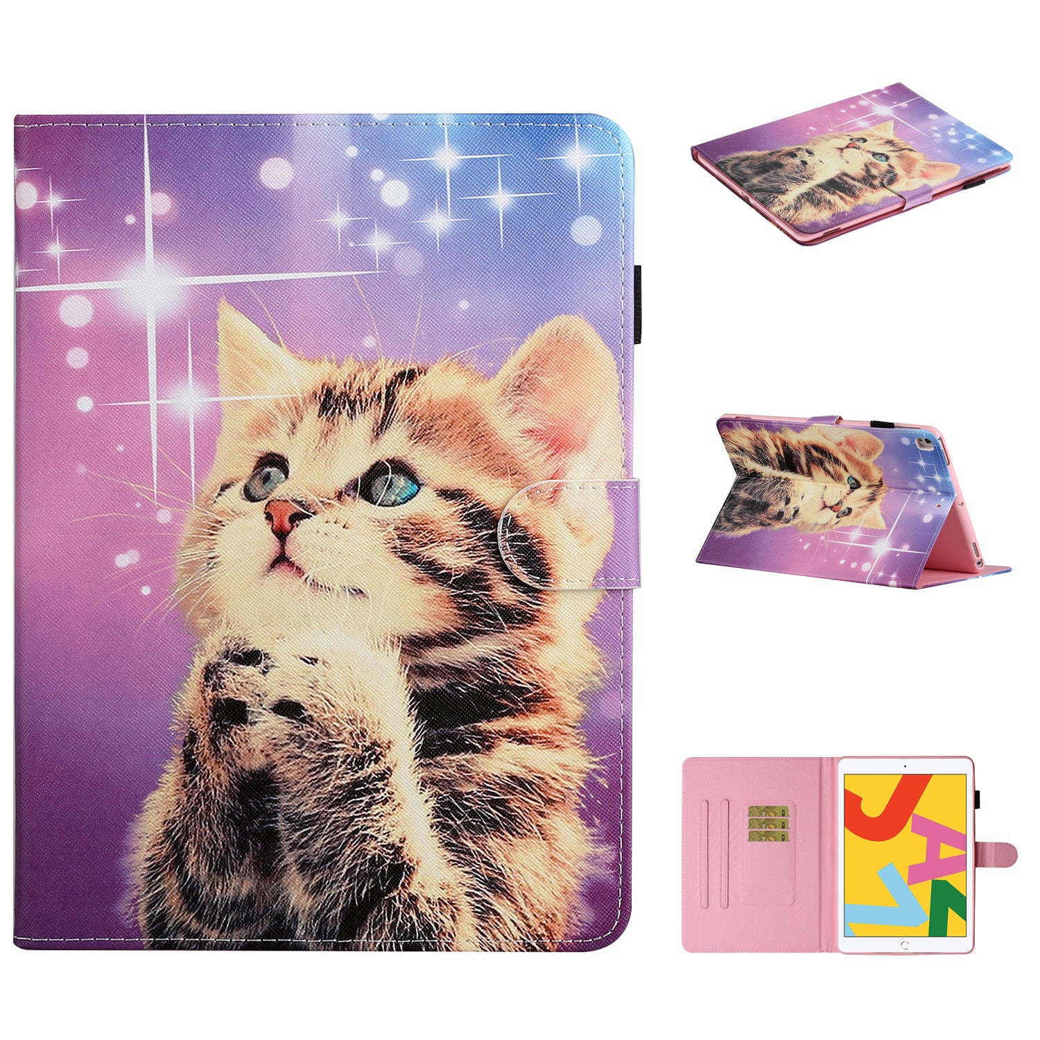 Pattern Printing PU Leather Card Holder Stand Tablet Cover for iPad 10.2 (2021)/(2020)/(2019) / iPad Air 10.5-inch (2019)
