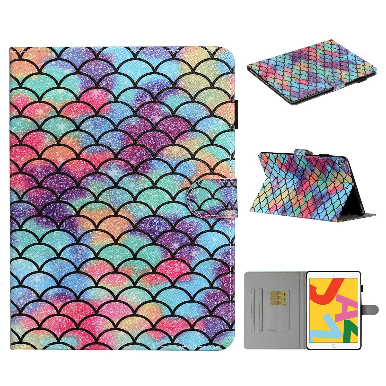 Pattern Printing PU Leather Card Holder Stand Tablet Cover for iPad 10.2 (2021)/(2020)/(2019) / iPad Air 10.5-inch (2019)